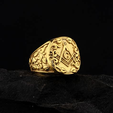 14k Solid Gold Masonic Ring 14k Gold Signet Ringgold Masonic Rings