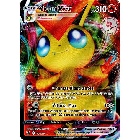 Carta Pokemon Victini VMAX Português 022 163 Card Original Copag