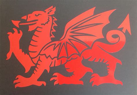 Welsh Dragon Vinyl Sticker Etsy