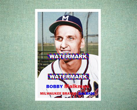 Bobby Malkmus Milwaukee Braves Style Custom Baseball Art Card Ebay