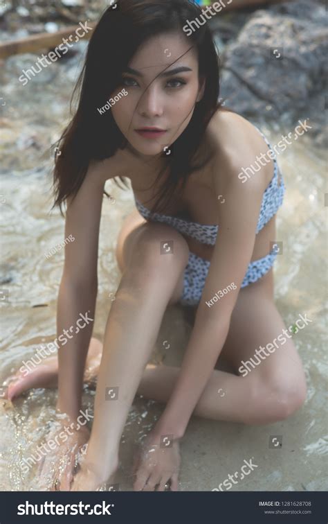 Sexy Woman White Black Bikini On Stock Photo Shutterstock