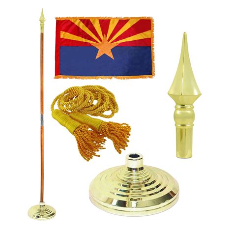 Indoor Arizona State Flag Kit 7ft Pole Spear Plastic