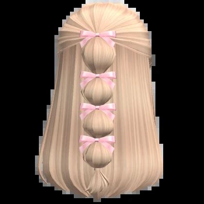 Soft Bubble Braid Half Up Hair W Bow Blonde Roblox Item Rolimon S