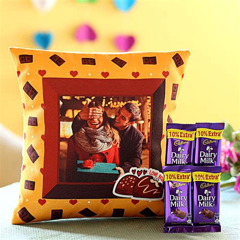 Buy Send Personalised Cushion Cadbury Chocolates Online FNP