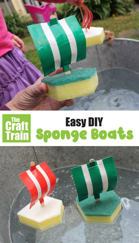 Sponge Boat Craft Diy Toy For Kids The Craft Train