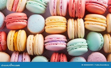 Colourful Macarons Backdrop View From Above Aesthetic Delicious