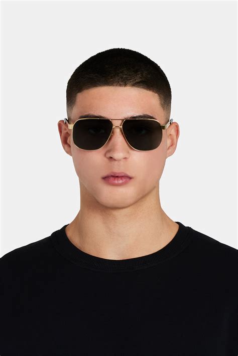 Gold Aviator Sunglasses Black Mens Accessories Shop Sunglasses At Cernucci Cernucci