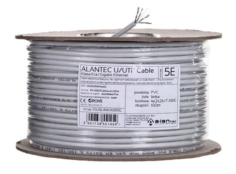 Alantec Utp Linka X X Awg Kat E Pvc M Szara Mied Sklep