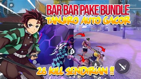 DUO VS SQUAD BAR BAR PAKE BUNDLE TANJIRO SAMPAI 28 KILL SENDIRIAN