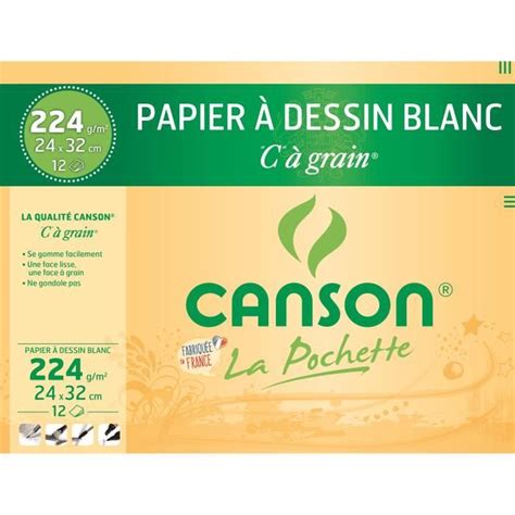 Canson Pochette Papier Dessin C Grain X Cm G