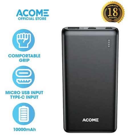 Acome AP108 Power Bank 10000mAh Micro And Type C Charging Ports Quick