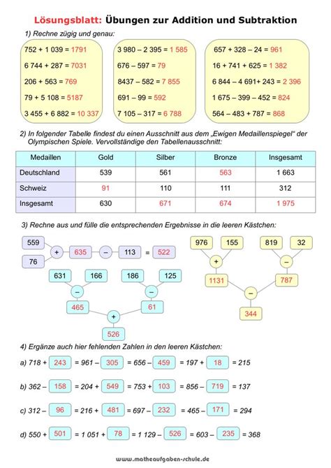 Mathe Übungsblätter