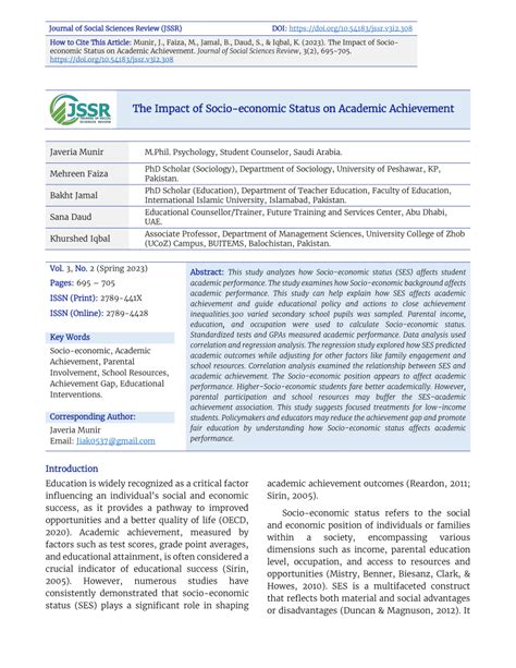 Pdf The Impact Of Socio Economic Status On Academic Achievement