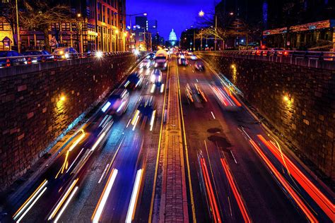 Rush Hour Traffic On North Capitol Show Photograph By Panoramic Images