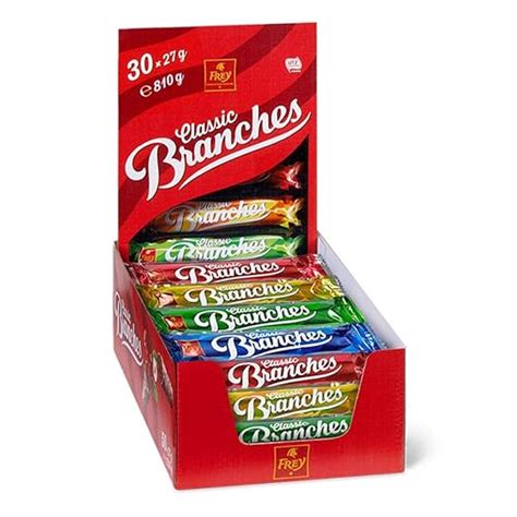 Frey Branches Classic Chocolate Bar Pack of 30 - Milk Chocolate Bar with Hazelnut Cream Filling ...