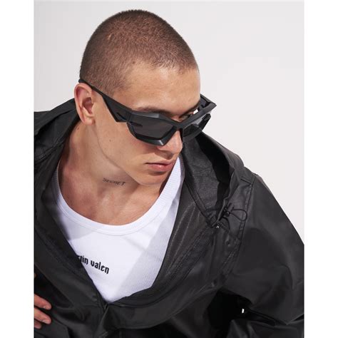 Men's Oversized Hooded Black Leather Raincoat | Martin Valen