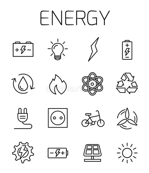 Energy Icon Set Stock Vector Illustration Of Green Factory 9854020