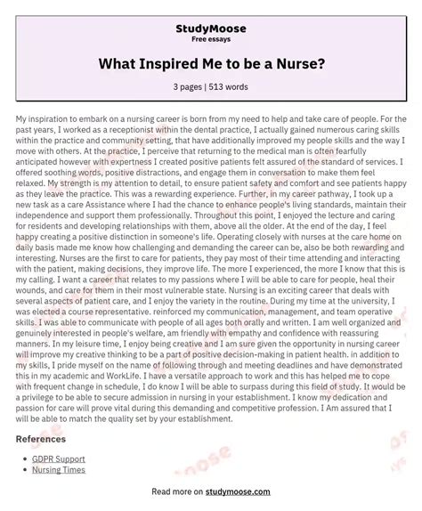 Why I Want To Be A Nurse Essay Examples Sitedoct Org