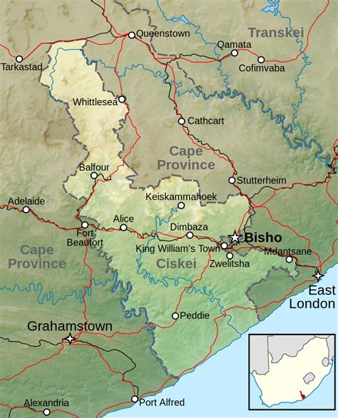 Map of Ciskei, South Africa | Map, East london, Grahamstown