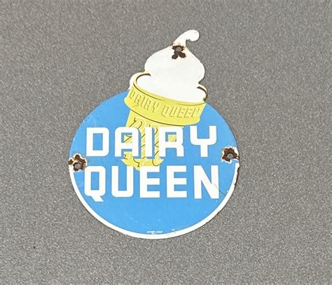 VINTAGE DAIRY QUEEN Ice Cream Porcelain Sign Car Oil Gas Truck - Etsy