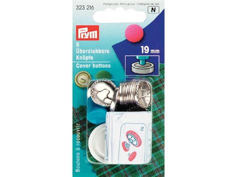 Prym Overtrekkbare knapper 19mm 5stk sølv Global Hobby og Kunst