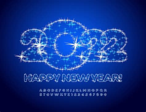 Vector Brillant Carte De Voeux Happy New Year Belles Toiles