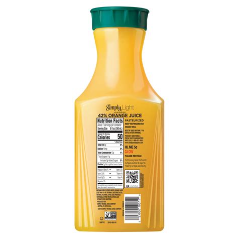 Simply Light Orange Juice Nutrition Facts | Besto Blog