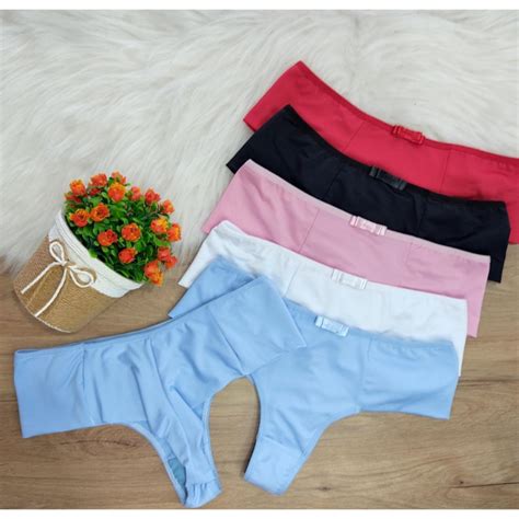Calcinha Fio Cintura Lisa Alta Kit Unidades Moda Íntima Lingerie Shopee Brasil