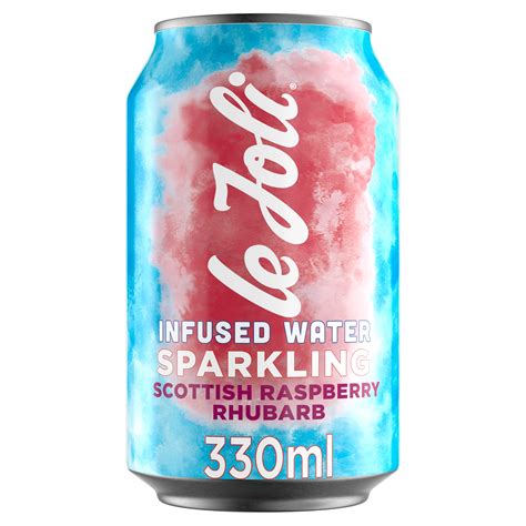 Le Joli Scottish Raspberry And Rhubarb 24 X 330ml Cans Sparkling Infused Water No Sugar No