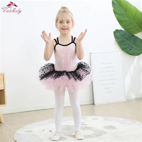 Exclusive High Quality Girls Sequins Camisole Ballet Dance Tutu Dress