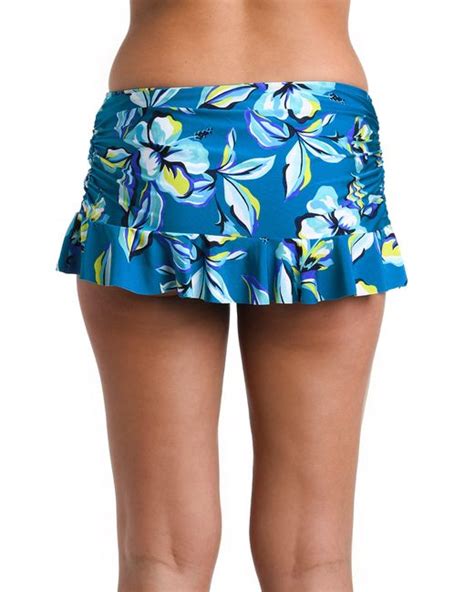 La Blanca Island Hipster Skirted Bikini Bottoms In Blue Lyst