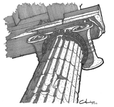 Roman Ionic Column Capital Drawing by Calvin Durham - Pixels