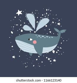 Cute Cartoon Illustration Whale Character Snail Stock Vector (Royalty Free) 1166123140 ...