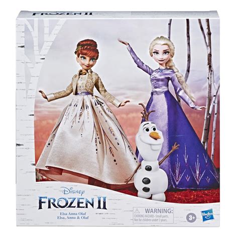 Disney Frozen II Elsa, Anna & Olaf Deluxe Fashion Doll Set, Multicolor ...