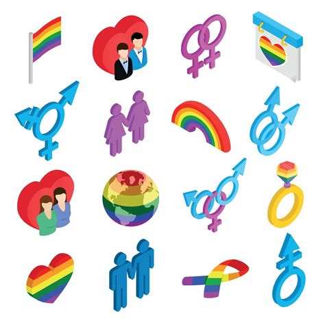 Gay Pride Isometric D Icons Vector Art At Vecteezy