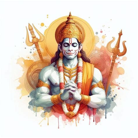 Premium Photo Indian Famous God Hanuman Watercolor Ai Generated Images