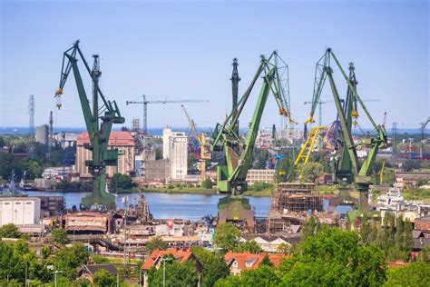 Gru Del Cantiere Navale A Danzica Immagine Stock Immagine Di