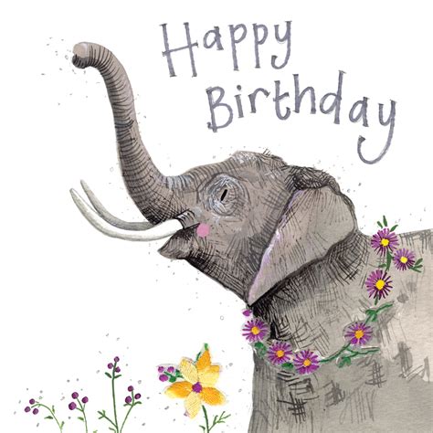 Birthday Elephant Card Alex Clark Art