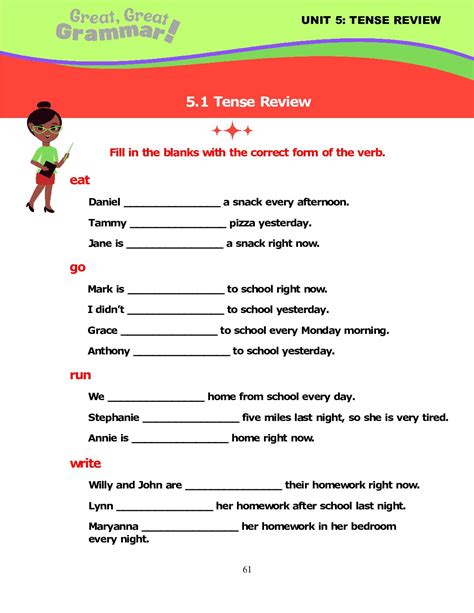 Esl Grammar Tenses Review Quiz Stickyball Esl Lessons