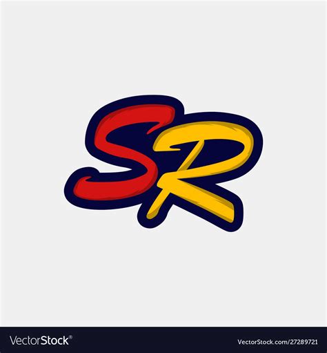 Letter Sr Monogram Logo Design Royalty Free Vector Image