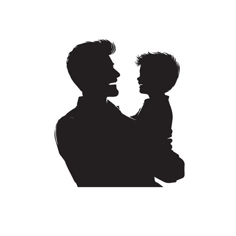 Father And Son Silhouette On White Background Father And Son Logo Illustration 45865554