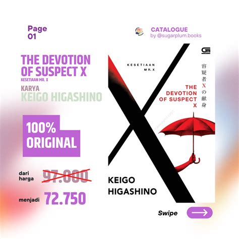 Jual Novel The Devotion Of Suspect X Kesetiaan Mr X Keigo