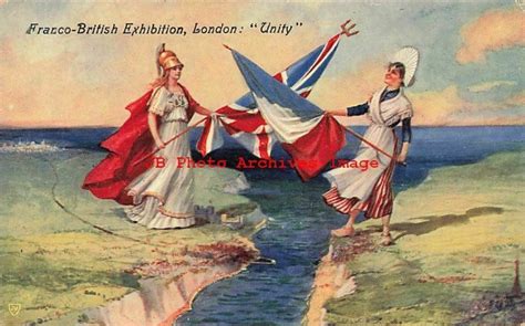 Franco British Exhibition London England Unity Flags Valentine