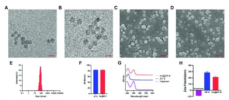 Characterization Of ZIF 8 And Imi ZIF 8 A TEM Image Of ZIF 8 B