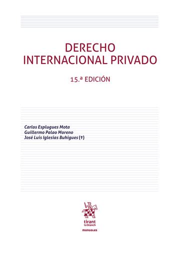 Derecho Internacional Privado 15ª Edición 2021tirant Lo Blanch