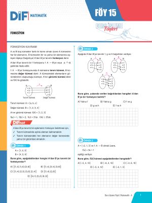 TYT MATEMATİK A DİF FÖY 15 2023