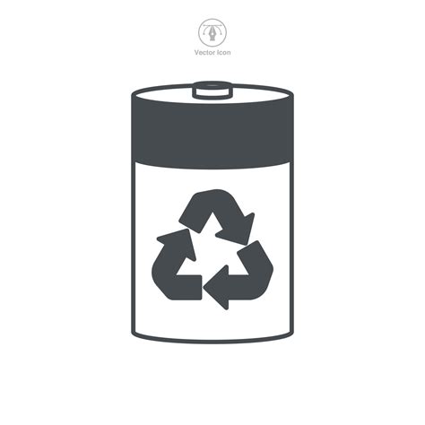 Battery Recycling Icon Battery Image And Recycling Symbol Template For Graphic And Web Design