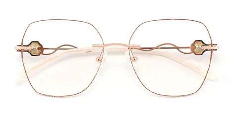 Shine Rose Gold Polygon Eyeglasses