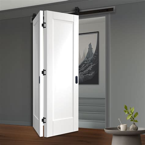 Spaceeasi Top Mounted Black Folding Track And Double Door Pattern 10 O