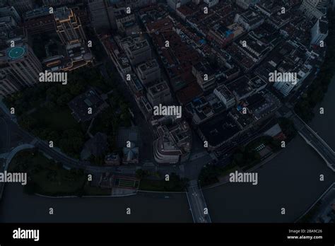 Aerial View Of Huangpu District Shanghai At Dawn Stock Photo Alamy